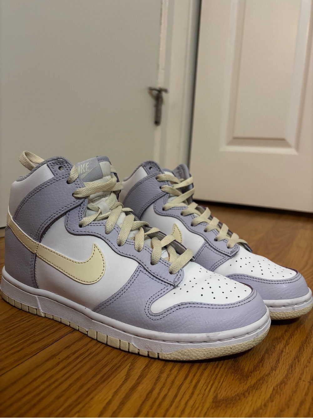 Nike High-Top Sneakers in Lavender & Cream